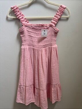 NWT Girls' Pink Ruffled Strap Sundress Size 12